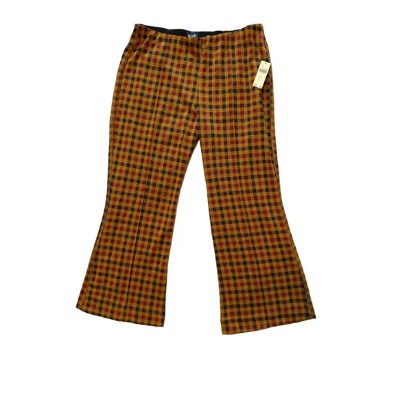 Women's Anthropologie Maeve Pants, 1X Plus, Brown Motif, Stretch Waist NWT - Picture 7 of 15